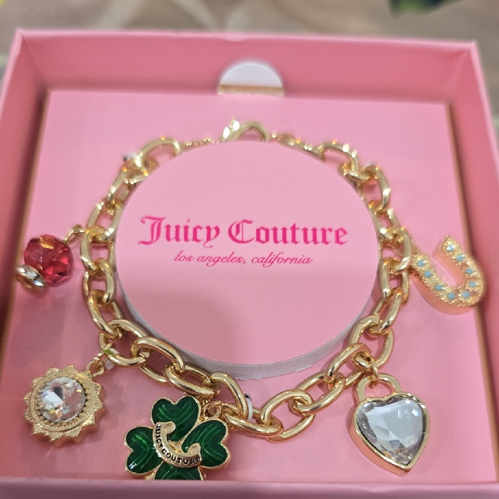 Juicy Couture Gold Bracelet with Colorful Charms